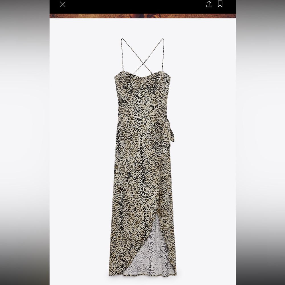 Zara printed linen blend corset dress